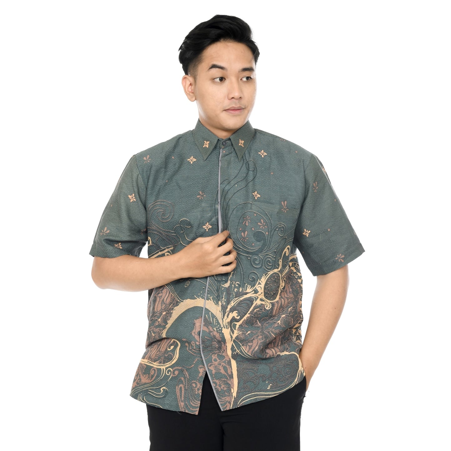 Kemeja Batik Pria Lengan Pendek Dobby Premium Lapis Furing - Batik Surya Teja (KDPE 16-17)