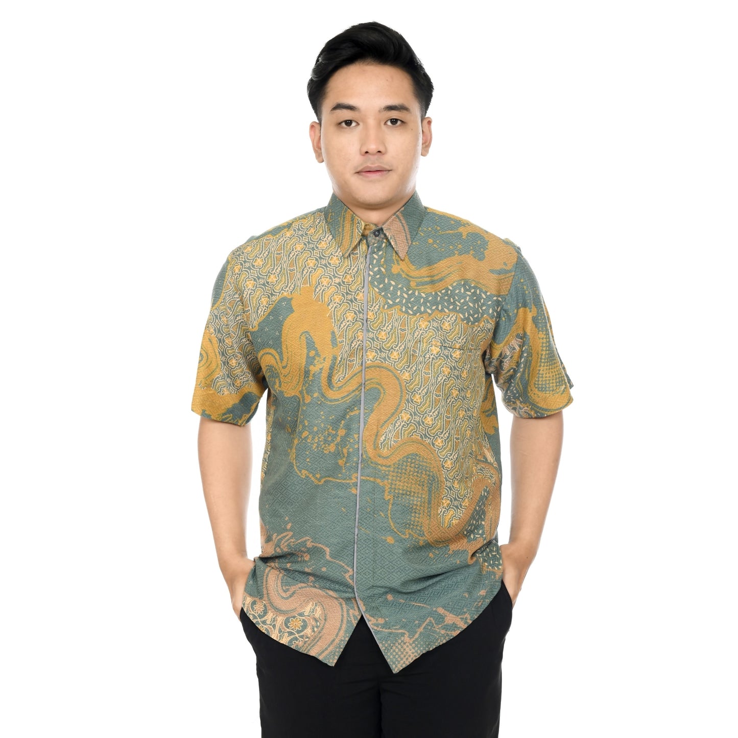 Kemeja Batik Pria Lengan Pendek Dobby Premium Lapis Furing - Batik Surya Teja (KDPE 11-15)