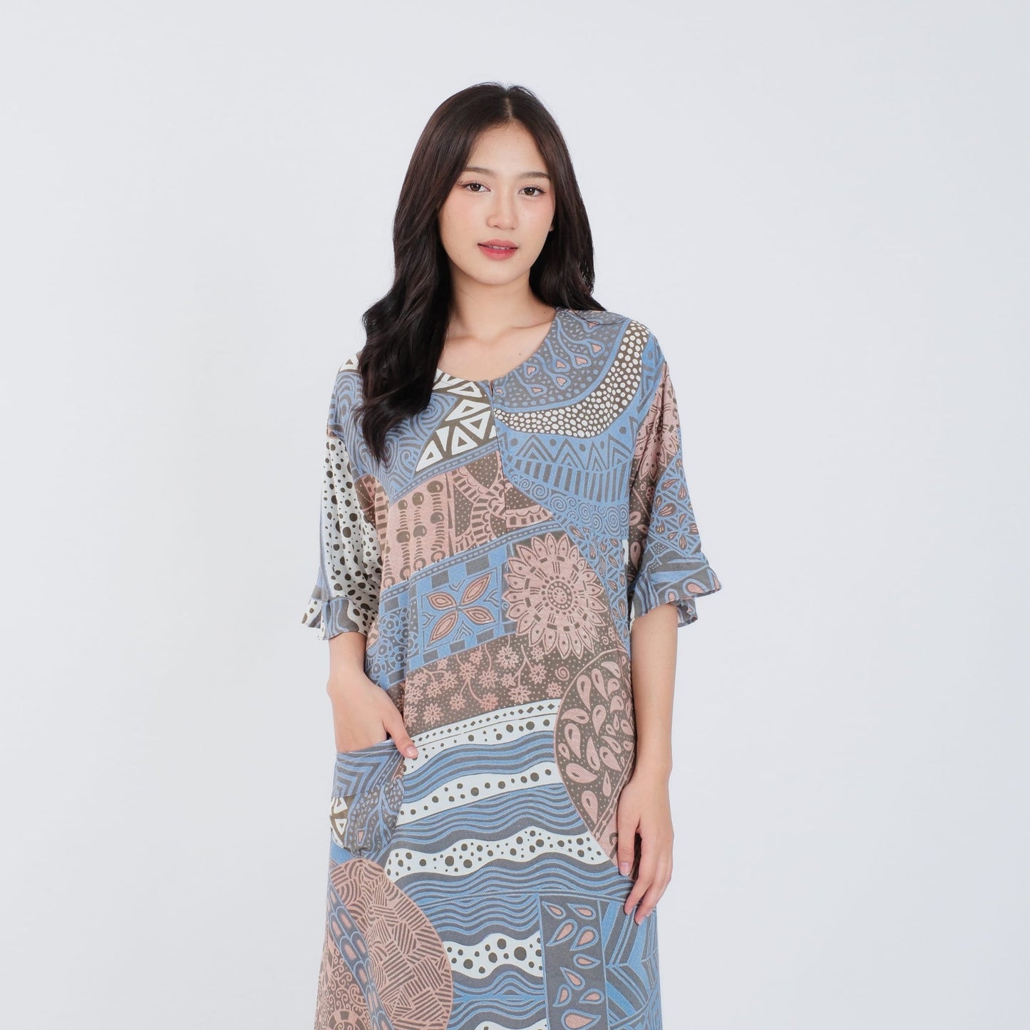 Daster Batik Resleting Rayon Premium - Batik Surya Teja (DRB 1-13)