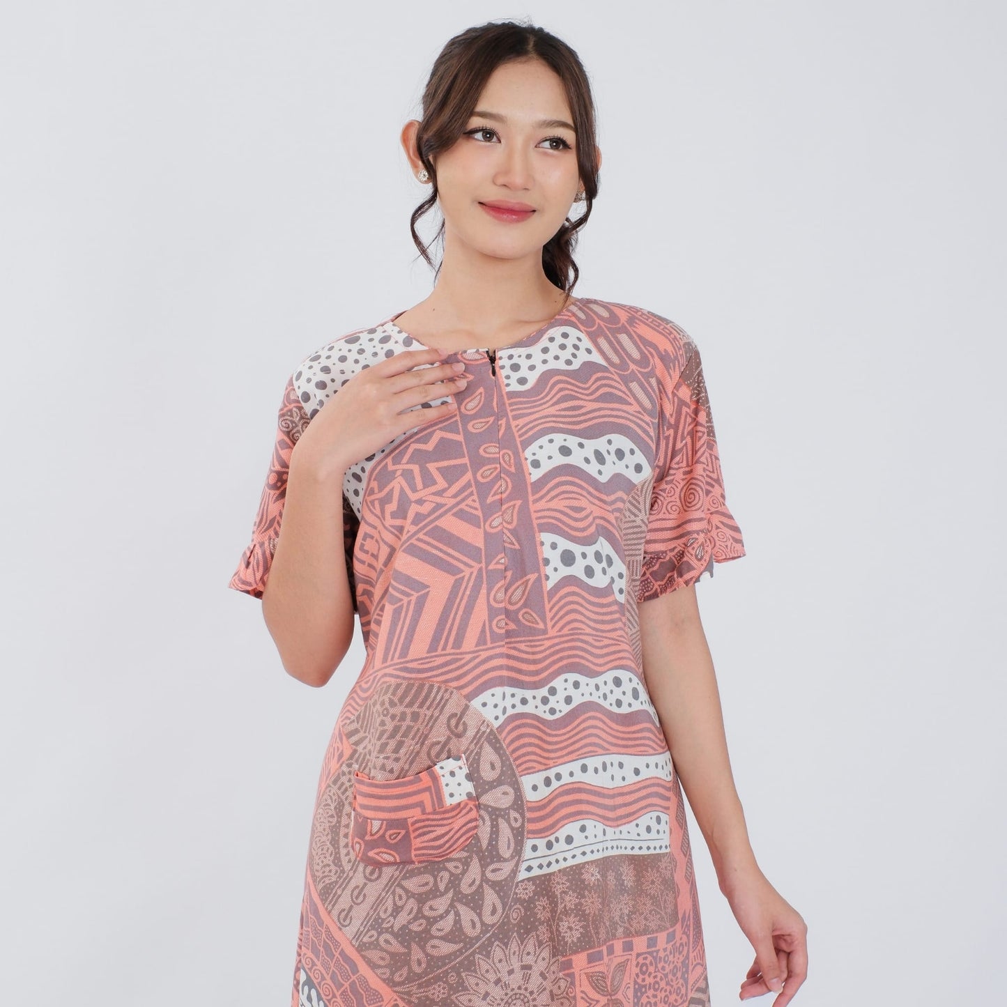 Daster Batik Resleting Rayon Premium - Batik Surya Teja (DRB 1-13)