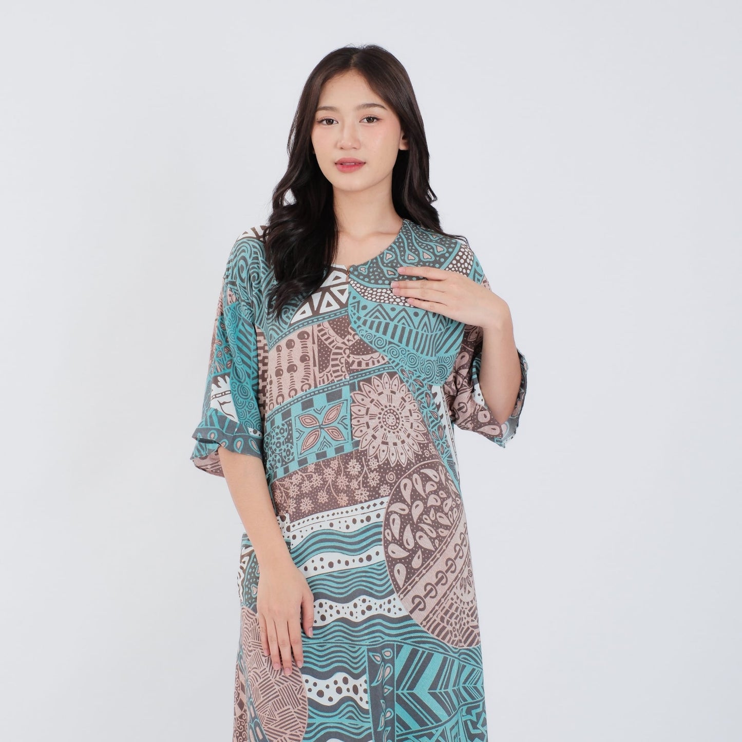 Daster Batik Resleting Rayon Premium - Batik Surya Teja (DRB 1-13)