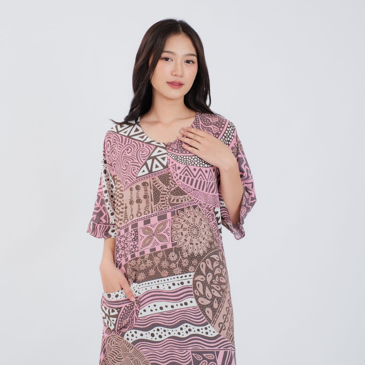 Daster Batik Resleting Rayon Premium - Batik Surya Teja (DRB 1-13)