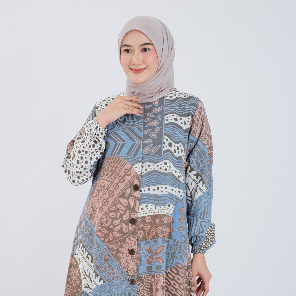 Atasan Batik Wanita Tunik Rayon Surya Teja Pekalongan TS-4