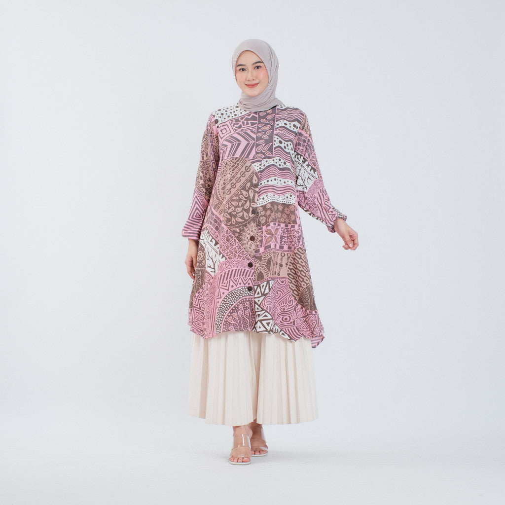 Atasan Batik Wanita Tunik Modern Rayon Premium Surya Teja Pekalongan TS-1