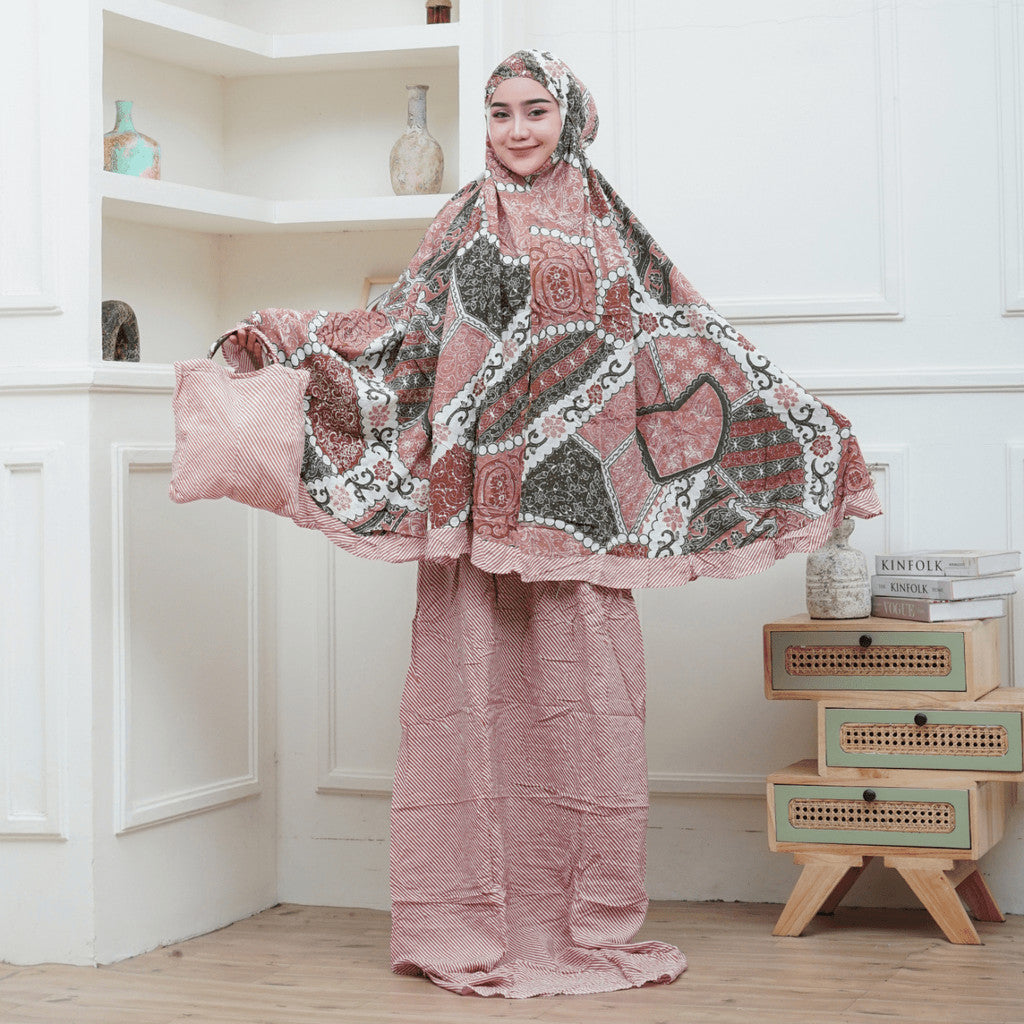Mukena Batik Rayon Premium Adem Halus Lembut Surya Teja Pekalongan MWA-10