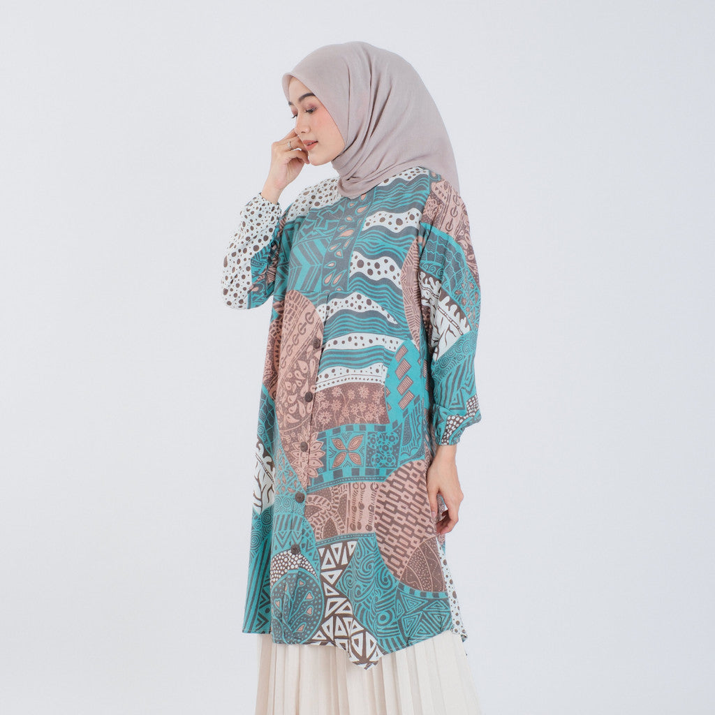 Atasan Batik Wanita Tunik Rayon Surya Teja Pekalongan TS-3