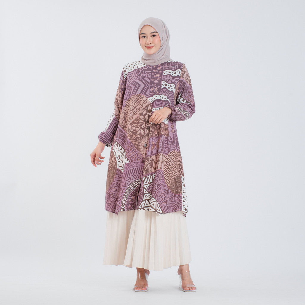 Atasan Batik Wanita Tunik Rayon Surya Teja Pekalongan TS-5
