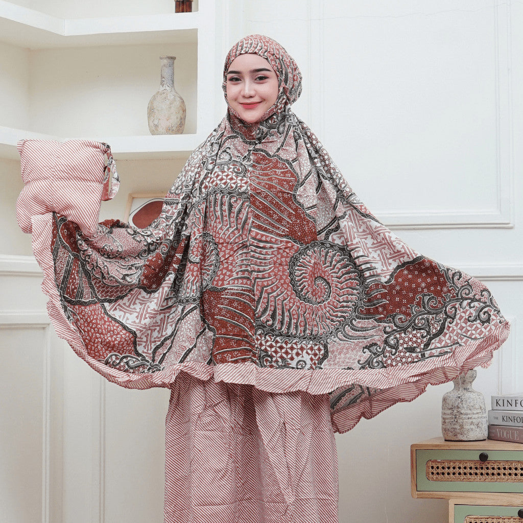 Mukena Batik Rayon Premium Adem Halus Lembut Surya Teja Pekalongan MWA-8