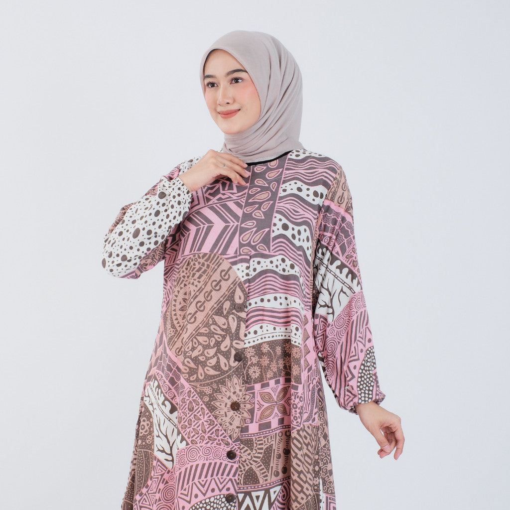 Atasan Batik Wanita Tunik Modern Rayon Premium Surya Teja Pekalongan TS-1