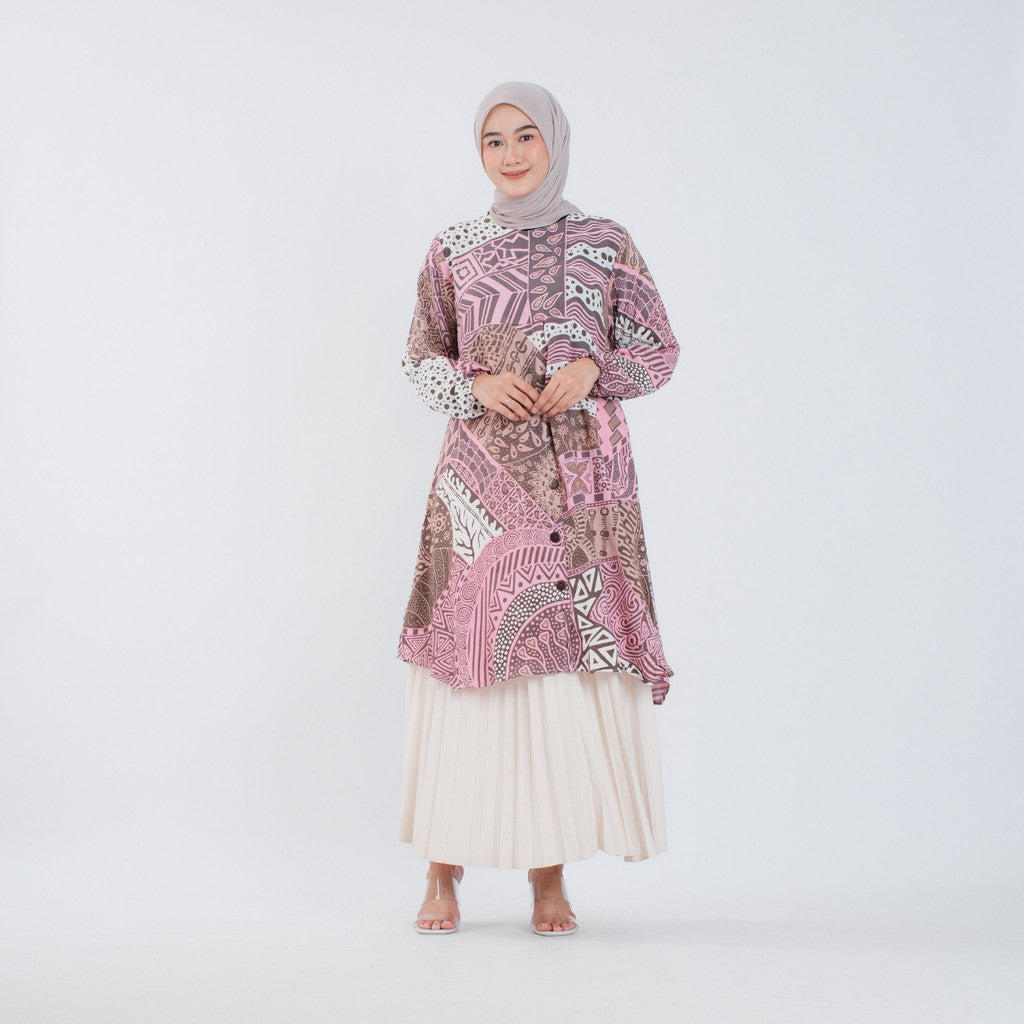 Atasan Batik Wanita Tunik Modern Rayon Premium Surya Teja Pekalongan TS-1