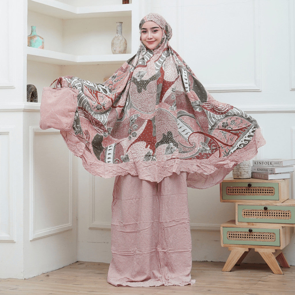 Mukena Batik Rayon Premium Adem Halus Lembut Surya Teja Pekalongan MWA-7