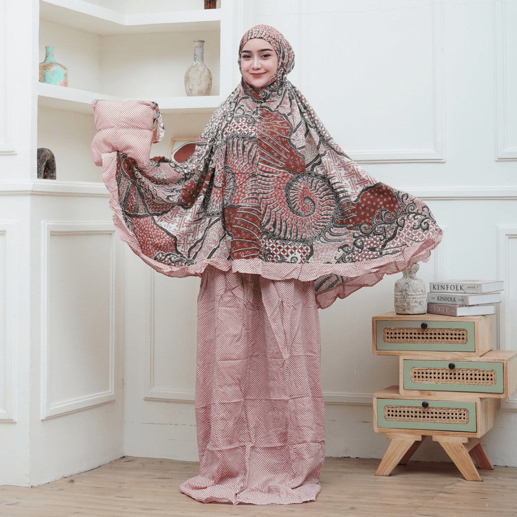 Mukena Batik Rayon Premium Adem Halus Lembut Surya Teja Pekalongan MWA-8