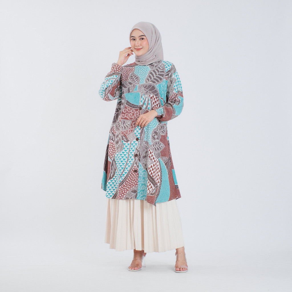 Atasan Batik Wanita Tunik Rayon Surya Teja Pekalongan TS-7