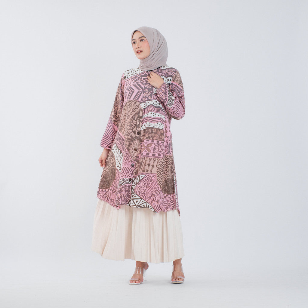 Atasan Batik Wanita Tunik Modern Rayon Premium Surya Teja Pekalongan TS-1