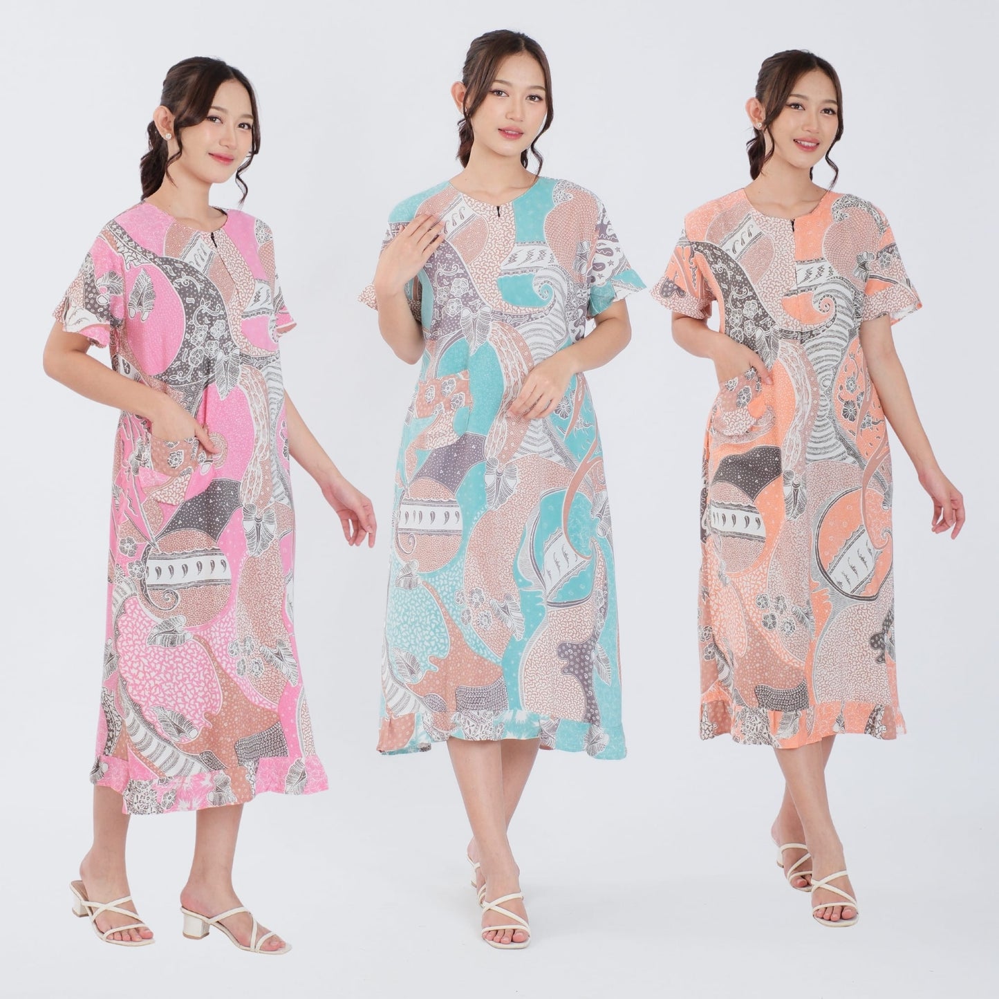 Daster Batik Resleting Rayon Premium - Batik Surya Teja (DS 6-10)