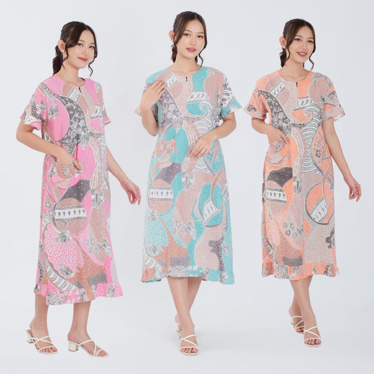 Daster Batik Resleting Rayon Premium - Batik Surya Teja (DS 6-10)