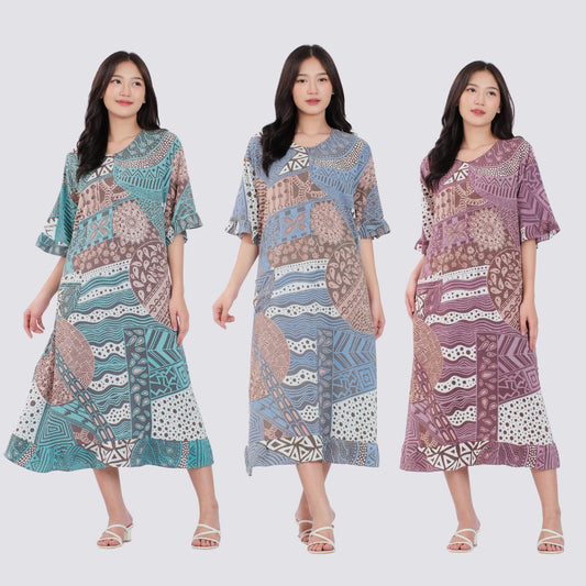 Daster Batik Resleting Rayon Premium - Batik Surya Teja (DRB 1-13)