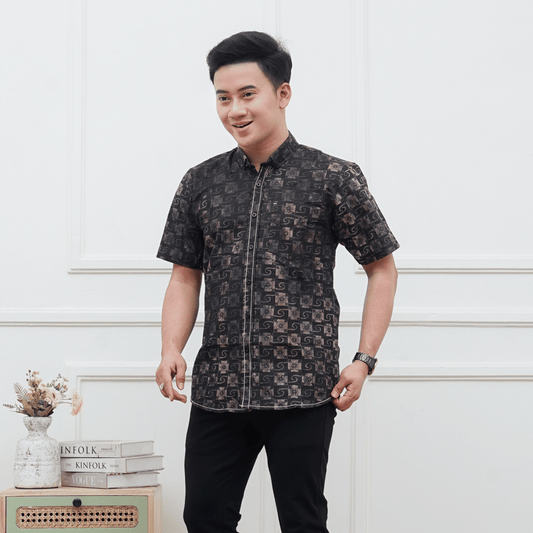 Kemeja Batik Pria Lengan Pendek Katun Premium Slimfit - Batik Surya Teja (KPES 7-11)