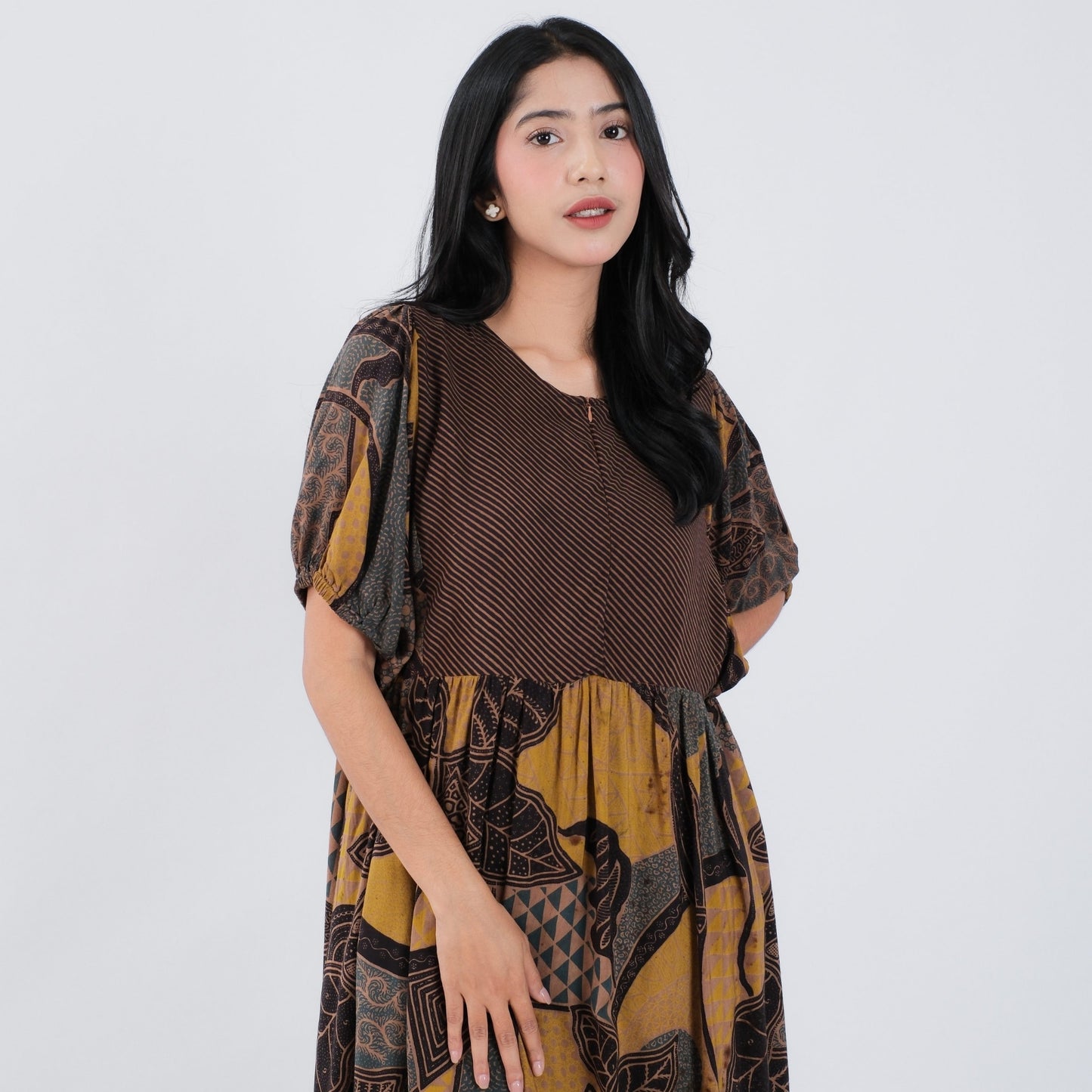 Dress Batik Resleting Rayon Premium - Batik Surya Teja (DBL 1-5)