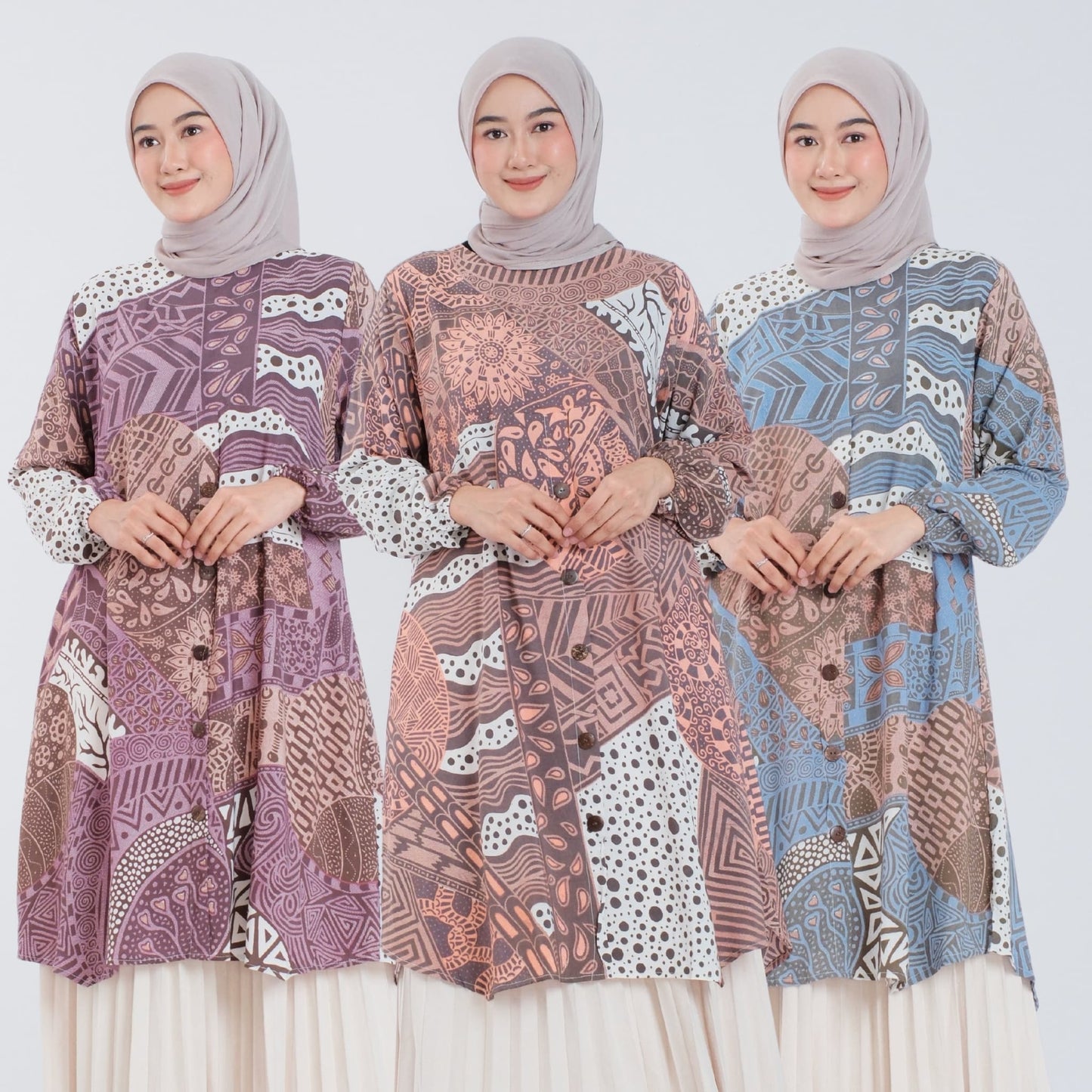 Atasan Wanita Tunik Batik Rayon Premium - Batik Surya Teja (TS 1-5)