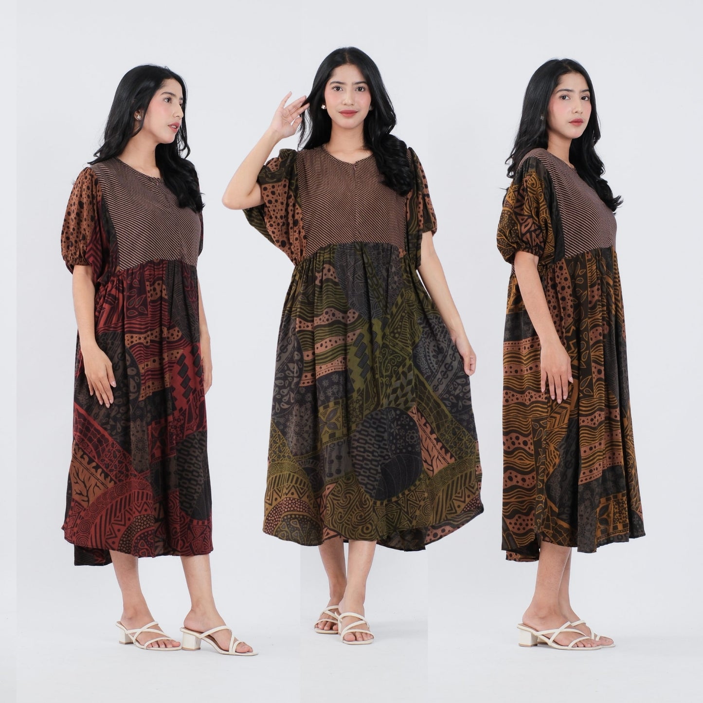 Dress Batik Resleting Rayon Premium - Batik Surya Teja (DBL 6-10)