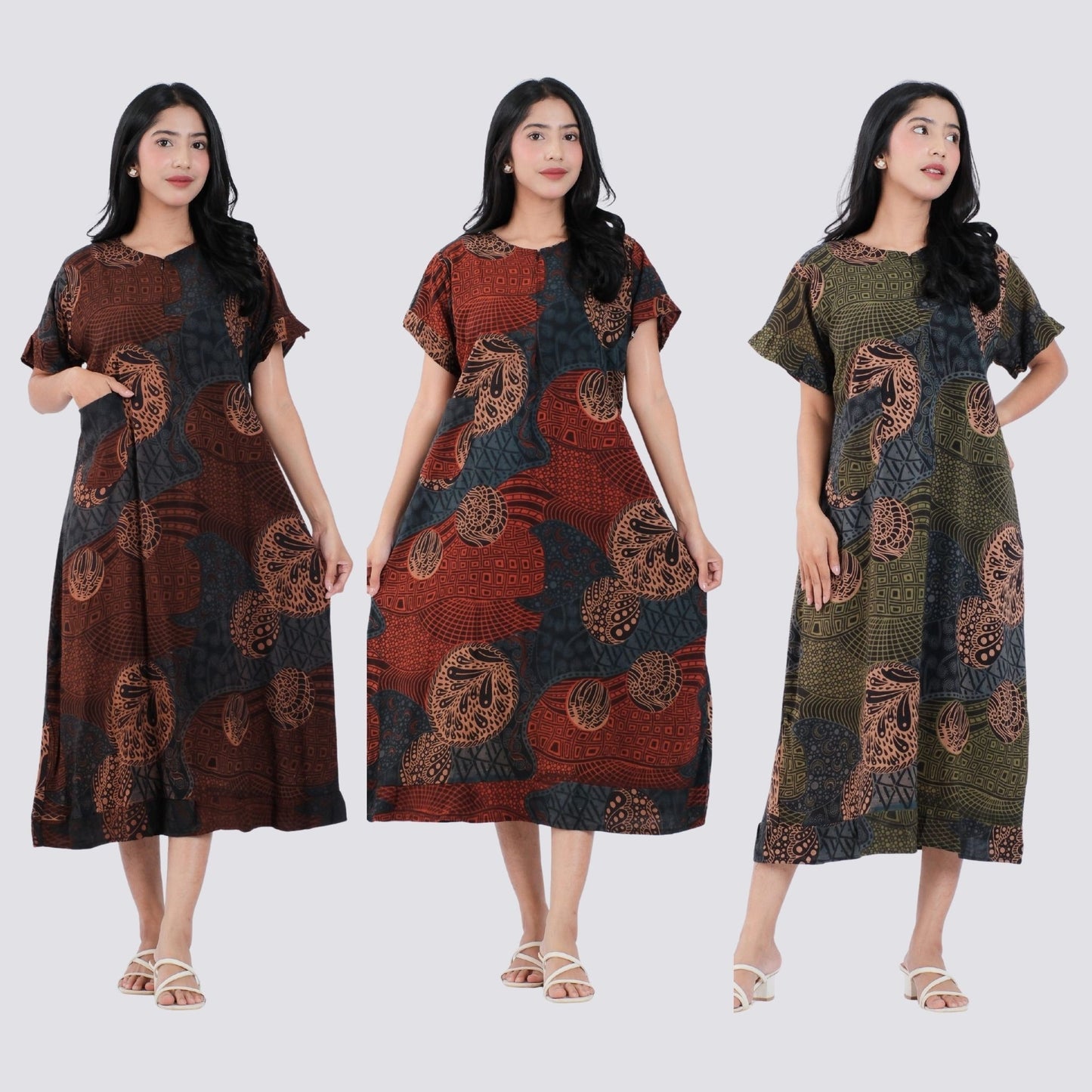Daster Batik Resleting Rayon Premium - Batik Surya Teja (DL 16-20)