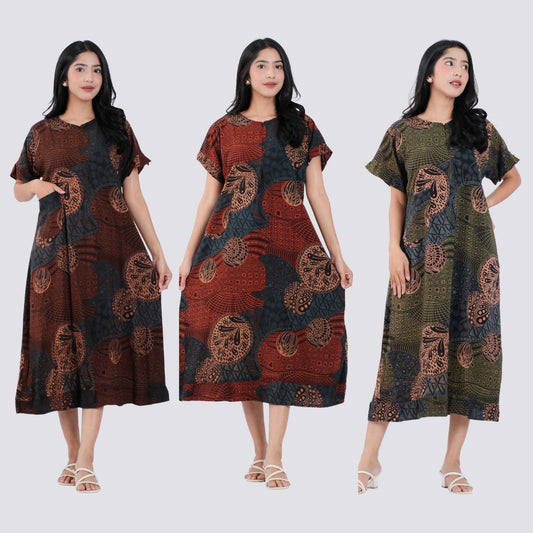 Daster Batik Resleting Rayon Premium - Batik Surya Teja (DL 16-20)