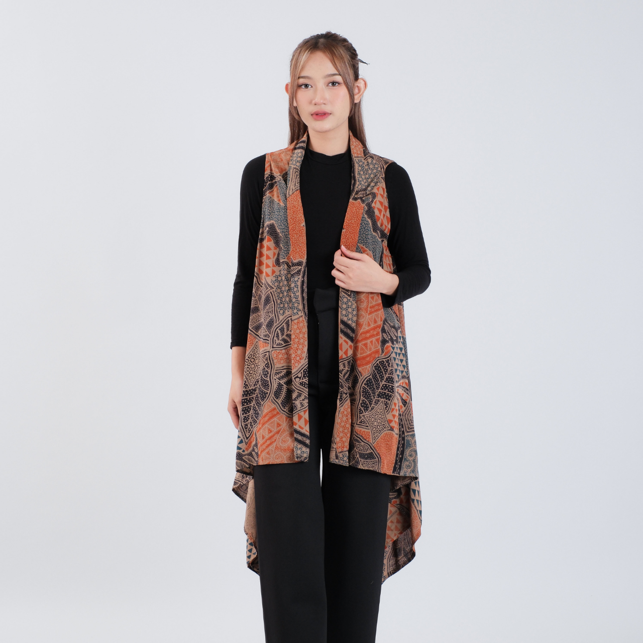 Outer Batik Tanpa Lengan Modern Wanita Rayon Premium - Batik Surya Teja (OB 1-3)
