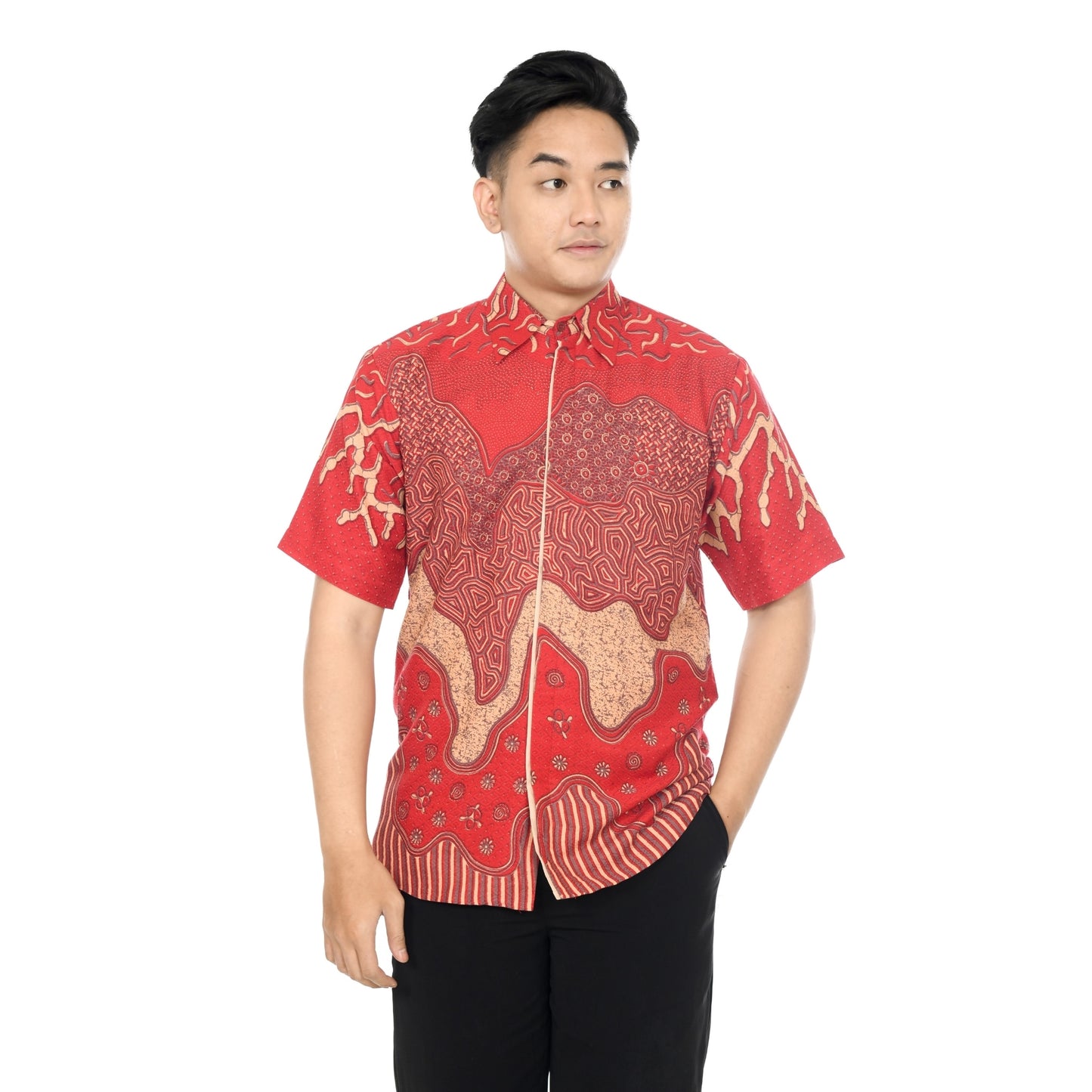 Kemeja Batik Pria Lengan Pendek Dobby Premium Lapis Furing - Batik Surya Teja (KDPE 6-10)