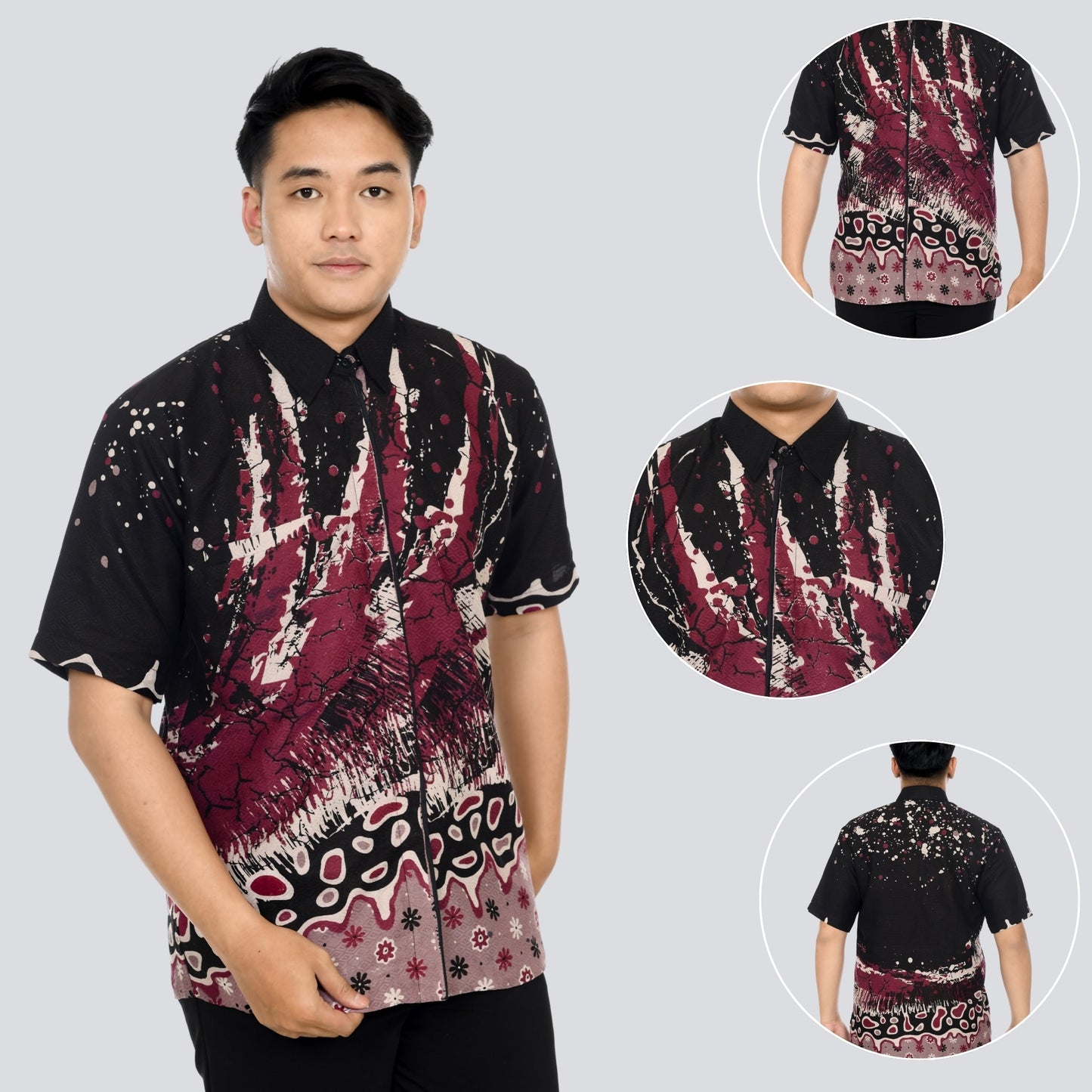 Kemeja Batik Pria Lengan Pendek Dobby Premium Lapis Furing - Batik Surya Teja (KDPE 1-5)