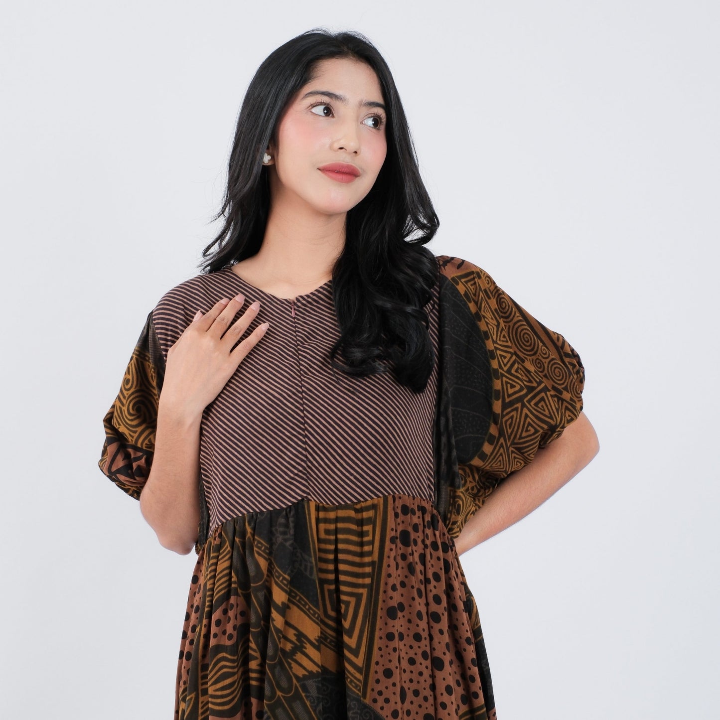 Dress Batik Resleting Rayon Premium - Batik Surya Teja (DBL 6-10)