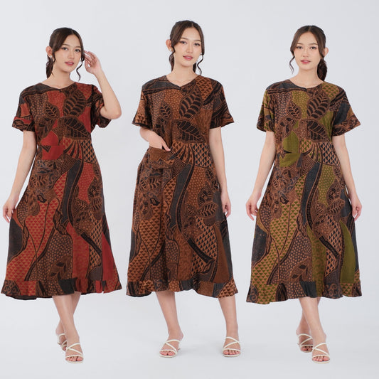 Daster Batik Resleting Rayon Premium - Batik Surya Teja (DL 1-5)