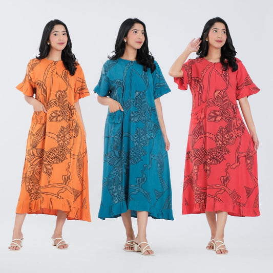 Daster Batik Resleting Rayon Premium - Batik Surya Teja (DB 6-10)