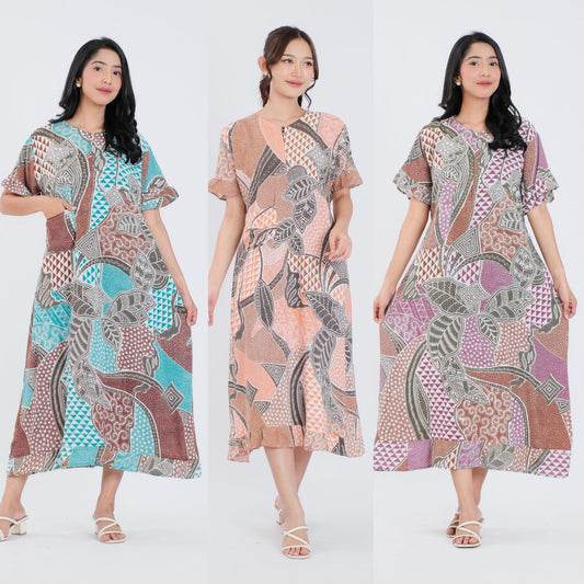Daster Batik Resleting Rayon Premium - Batik Surya Teja (DRB 6-12)