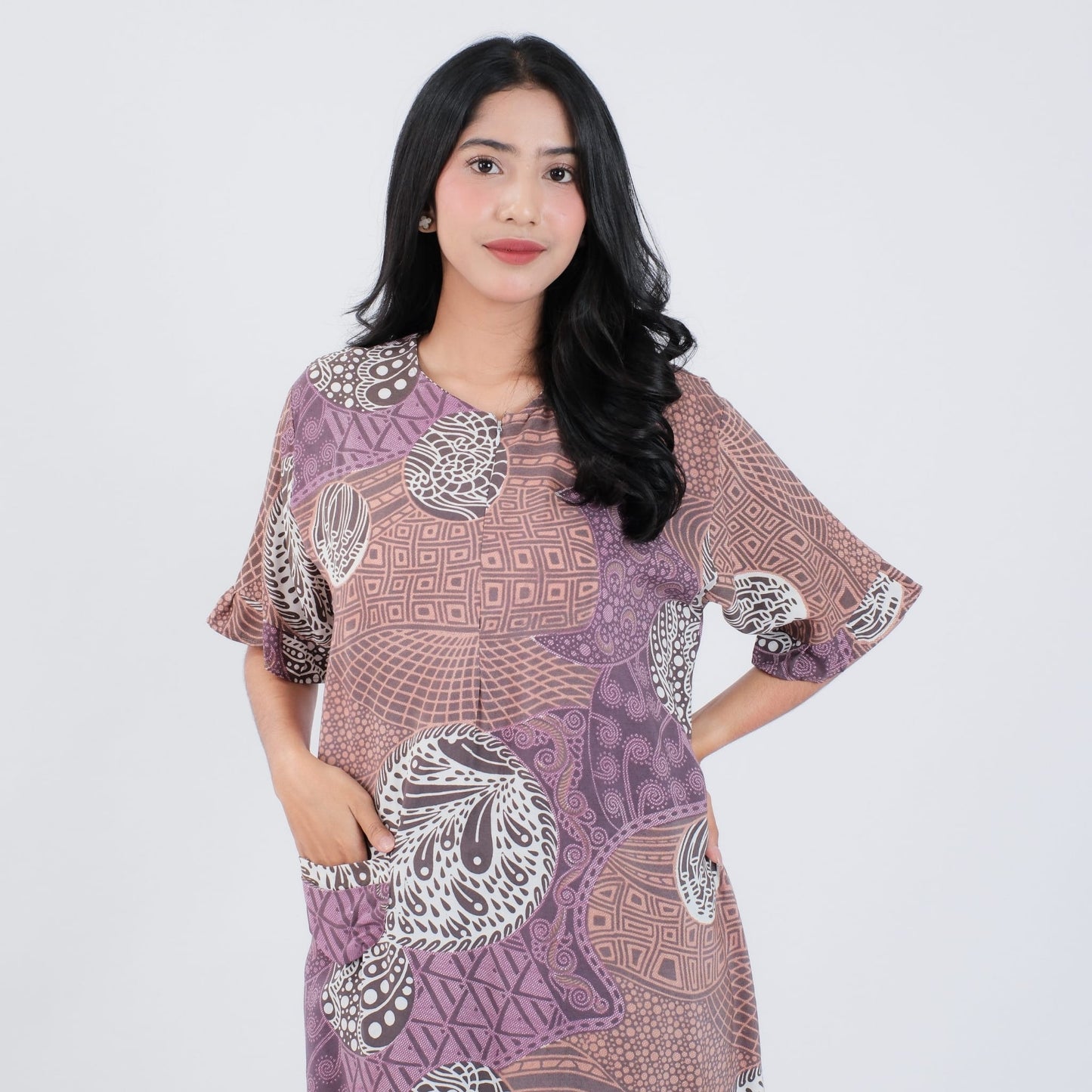 Daster Batik Resleting Rayon Premium - Batik Surya Teja (DAB 1-5)