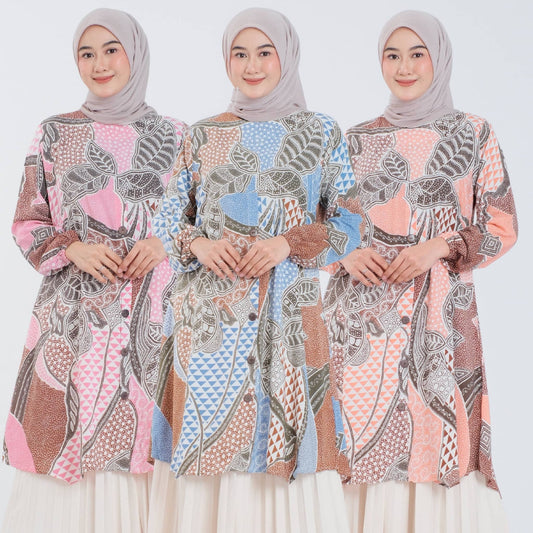 Atasan Wanita Tunik Batik Rayon Premium - Batik Surya Teja (TS 6-10)