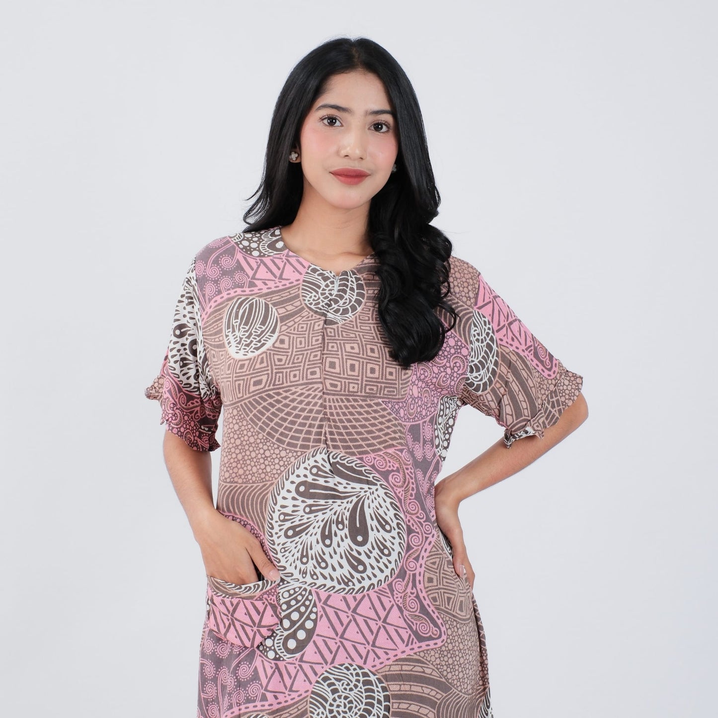 Daster Batik Resleting Rayon Premium - Batik Surya Teja (DAB 1-5)
