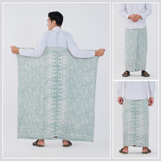 Sarung Batik Cap Sage Monokrom Rayon Premium - Batik Surya Teja (SPM 2-19)
