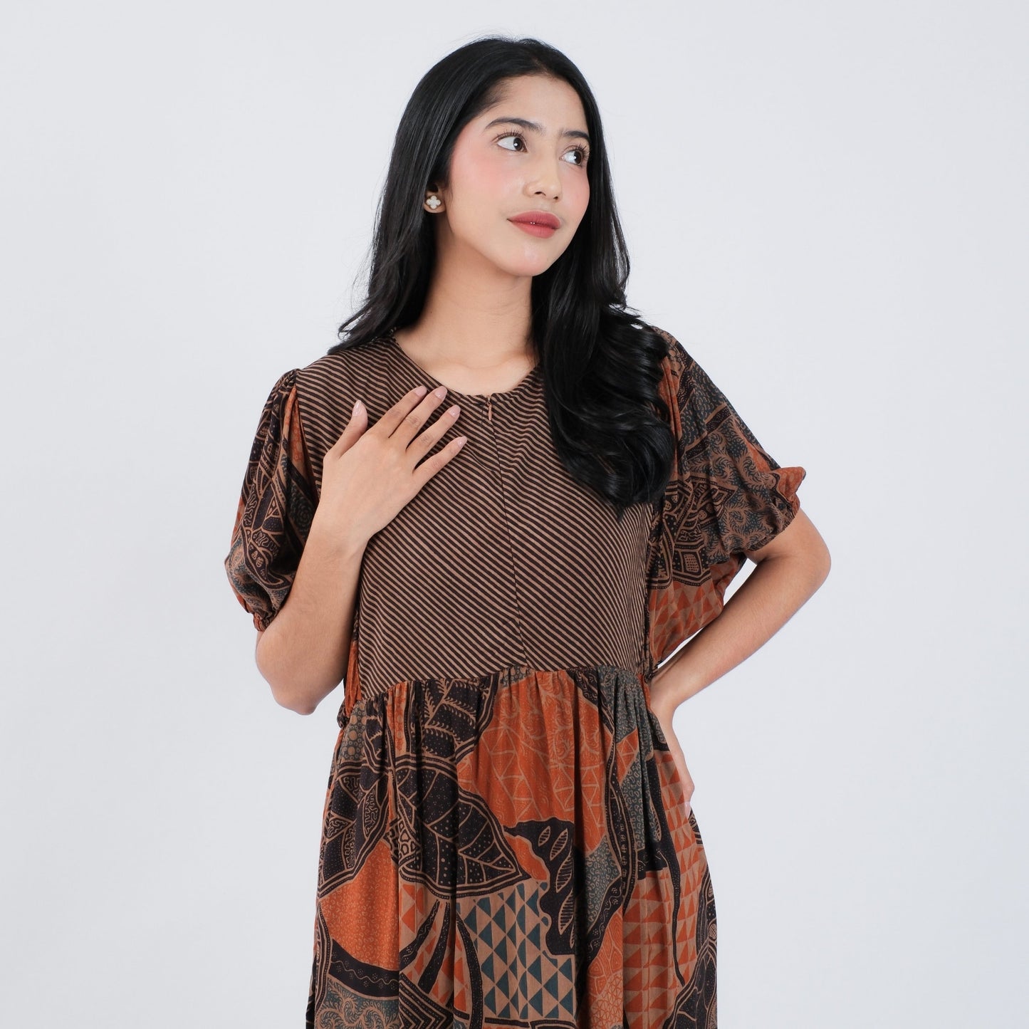Dress Batik Resleting Rayon Premium - Batik Surya Teja (DBL 1-5)