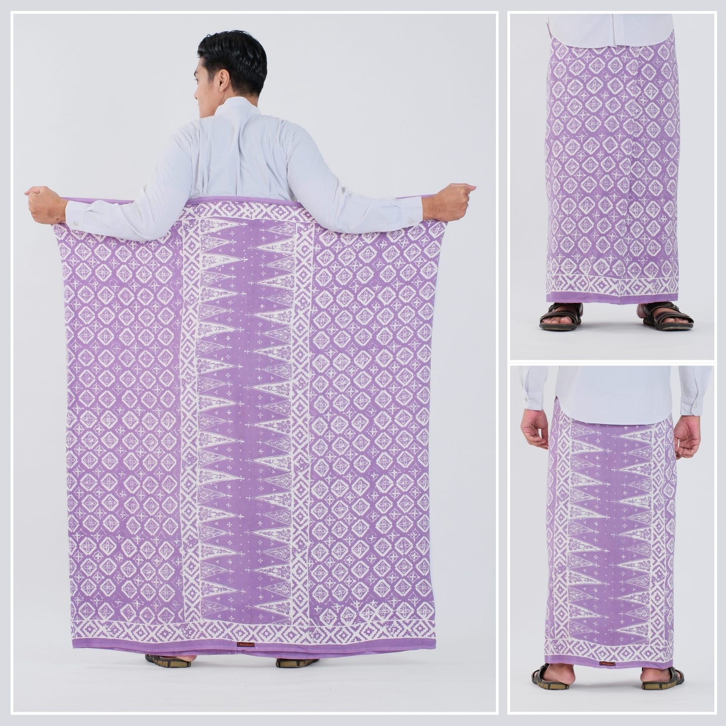 Sarung Batik Cap Lavender Monokrom Rayon Premium - Batik Surya Teja (SPM 3-18)