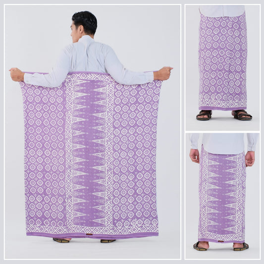 Sarung Batik Cap Lavender Monokrom Rayon Premium - Batik Surya Teja (SPM 3-18)