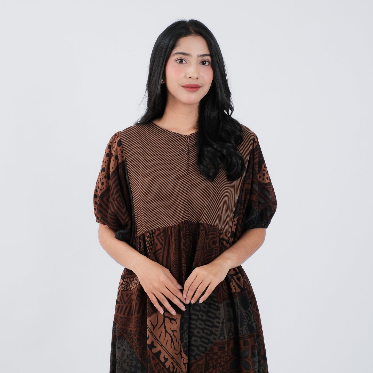 Dress Batik Resleting Rayon Premium - Batik Surya Teja (DBL 6-10)