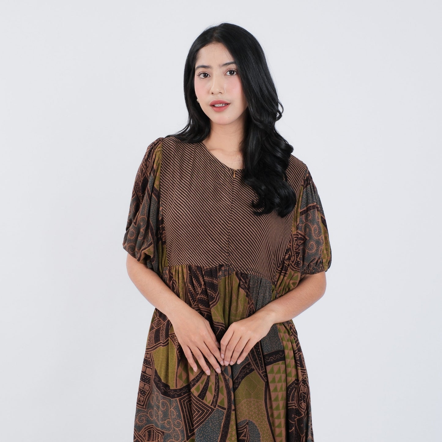Dress Batik Resleting Rayon Premium - Batik Surya Teja (DBL 1-5)