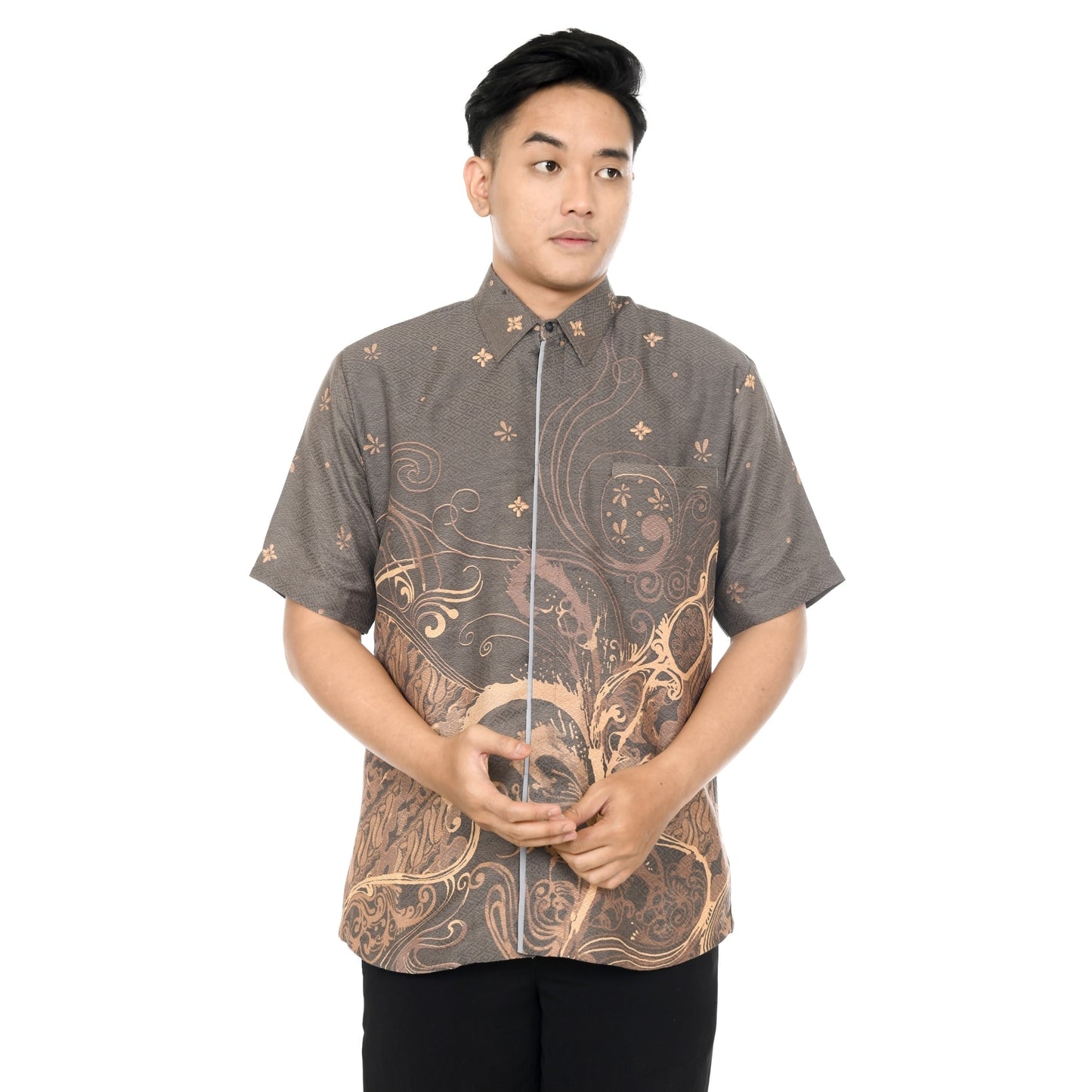 Kemeja Batik Pria Lengan Pendek Dobby Premium Lapis Furing - Batik Surya Teja (KDPE 16-17)