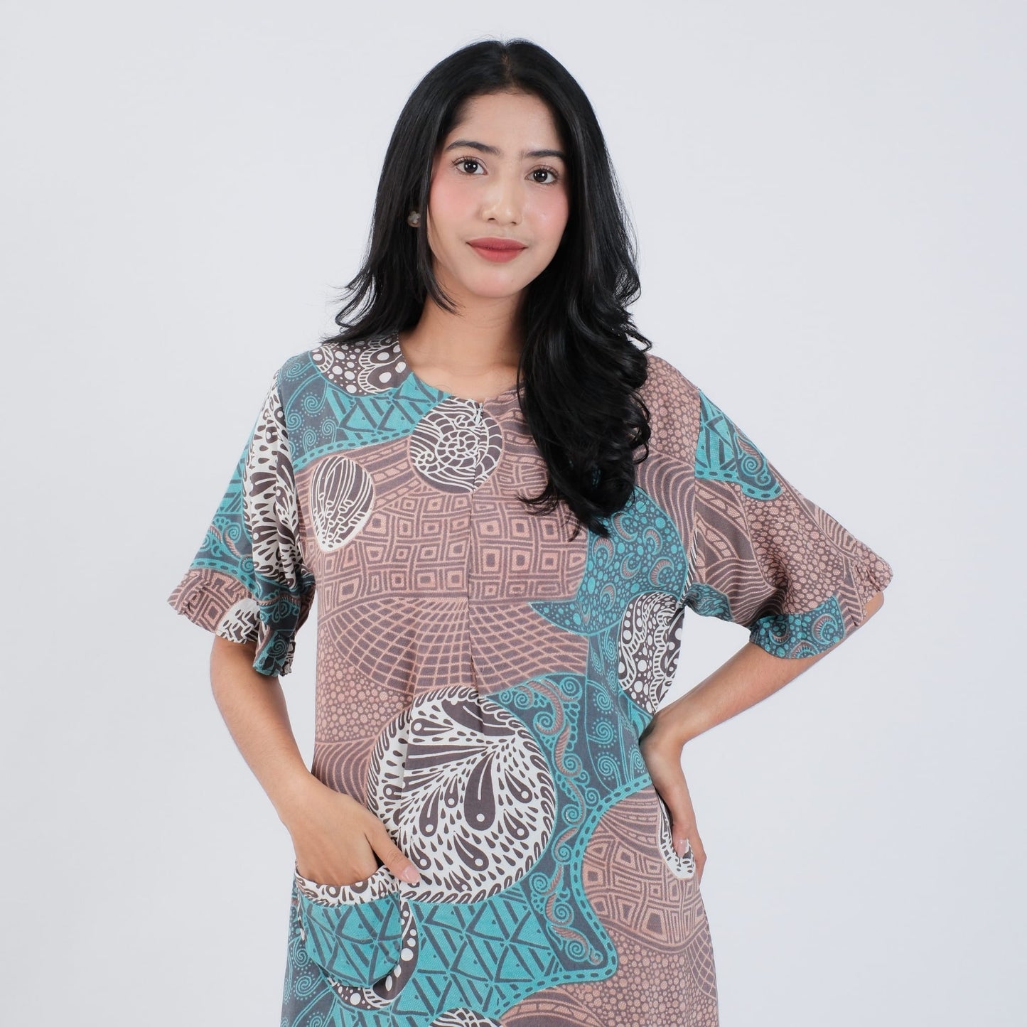 Daster Batik Resleting Rayon Premium - Batik Surya Teja (DAB 1-5)