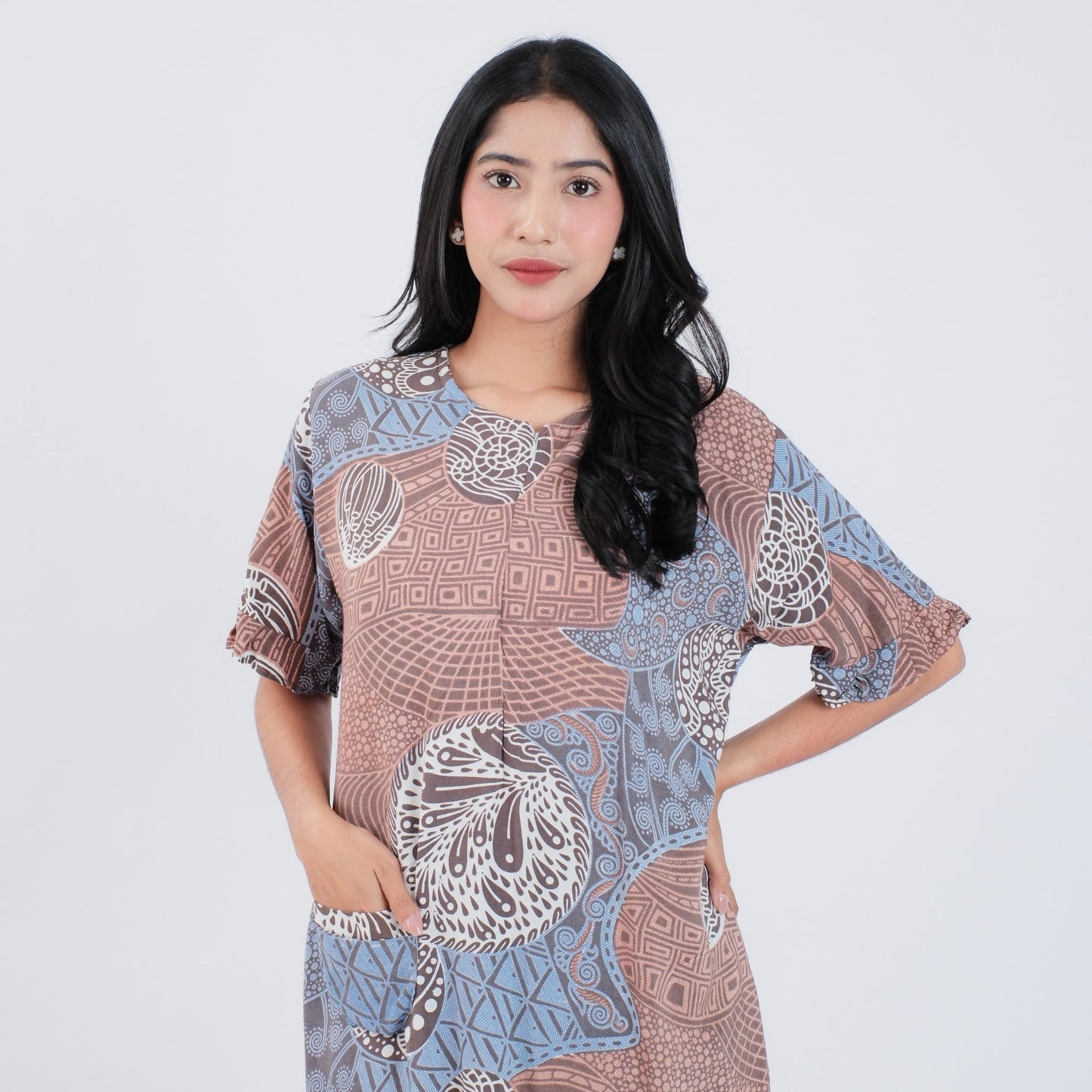 Daster Batik Resleting Rayon Premium - Batik Surya Teja (DAB 1-5)