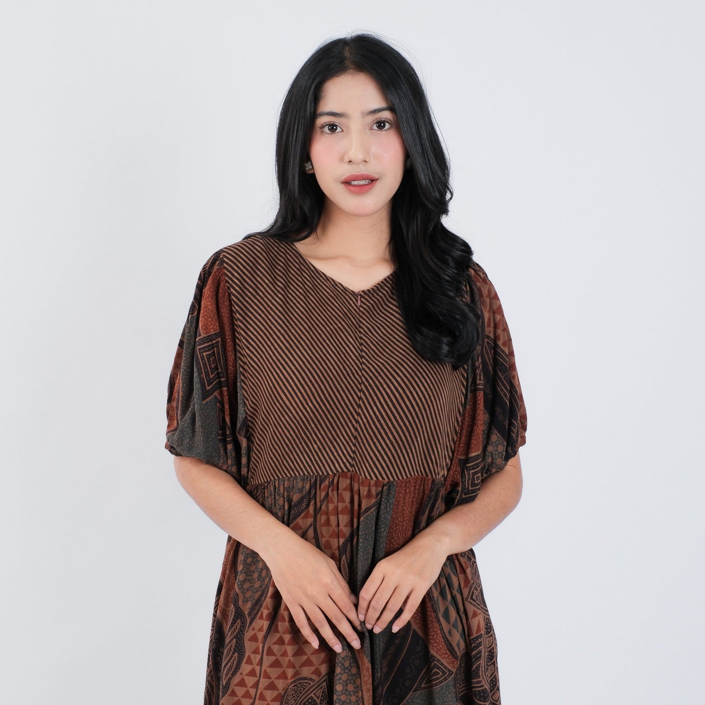 Dress Batik Resleting Rayon Premium - Batik Surya Teja (DBL 1-5)