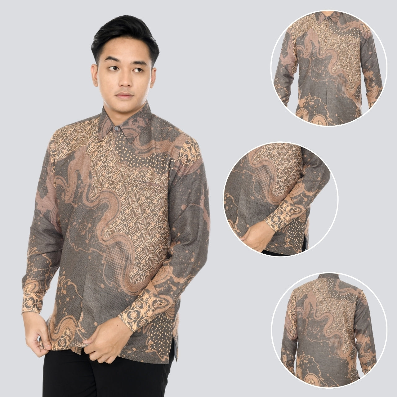 Kemeja Batik Pria Lengan Panjang Dobby Premium Lapis Furing - Batik Surya Teja (KDPA 6-10)