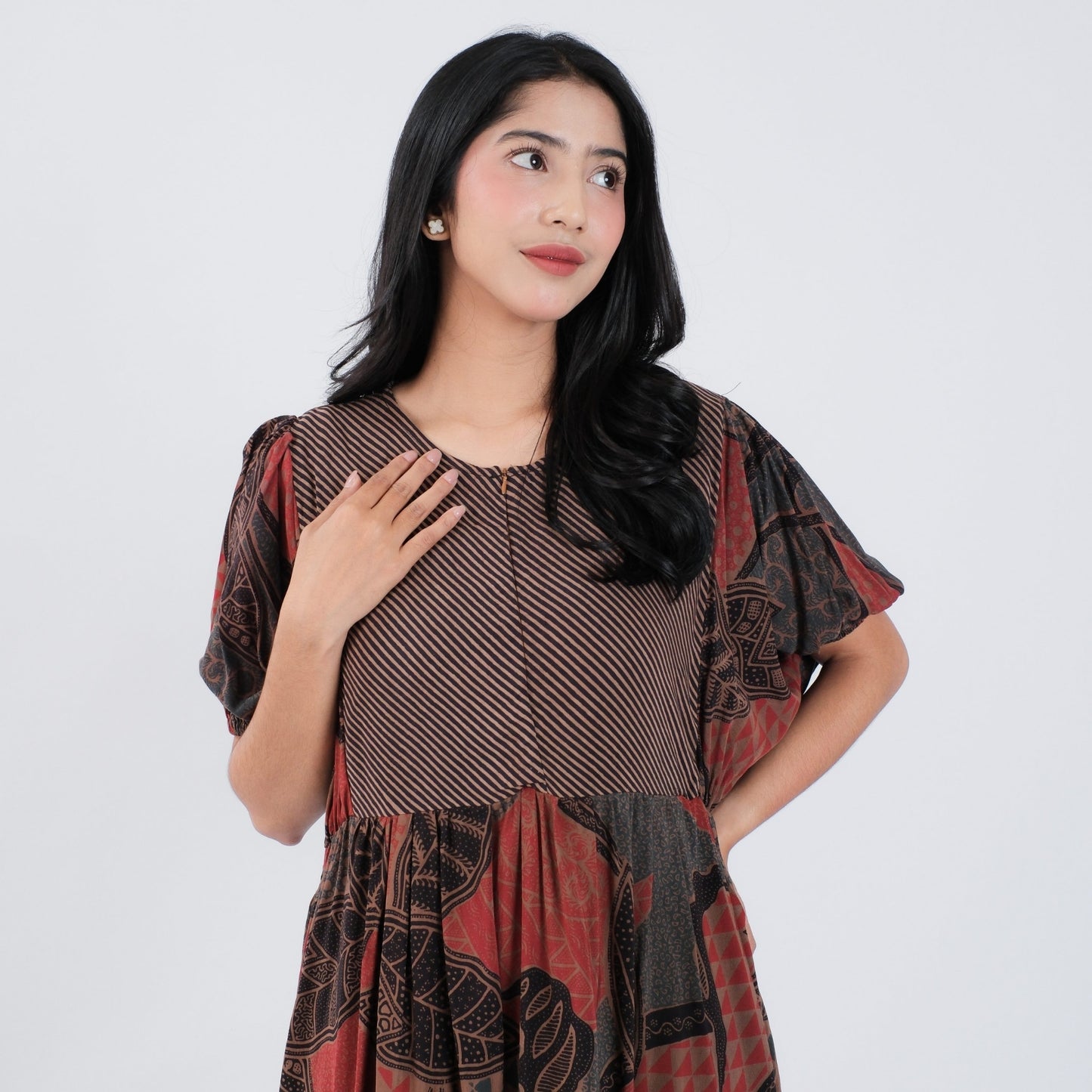 Dress Batik Resleting Rayon Premium - Batik Surya Teja (DBL 1-5)