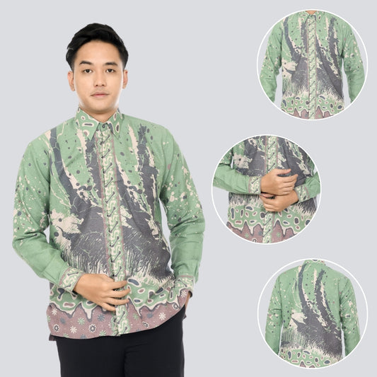 Kemeja Batik Pria Lengan Panjang Dobby Premium Lapis Furing - Batik Surya Teja (KDPA 1-5)